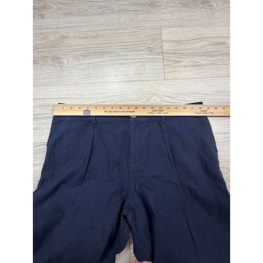 Lilly Pulitzer Breeta Navy Blue 100% Linen Wide Leg Trousers‎ Pants Womens 16 - Picture 5 of 10